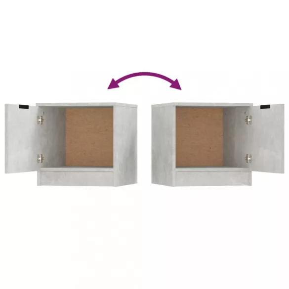 2 db betonszürke éjjeliszekrény 40 x 39 x 40 cm