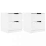 2 db fehér szerelt fa éjjeliszekrény