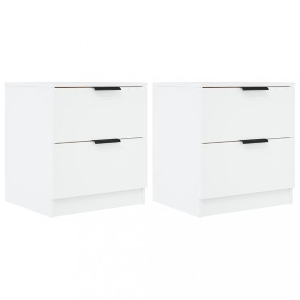 2 db fehér szerelt fa éjjeliszekrény