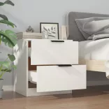 2 db fehér szerelt fa éjjeliszekrény