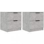 2 db betonszürke szerelt fa éjjeliszekrény