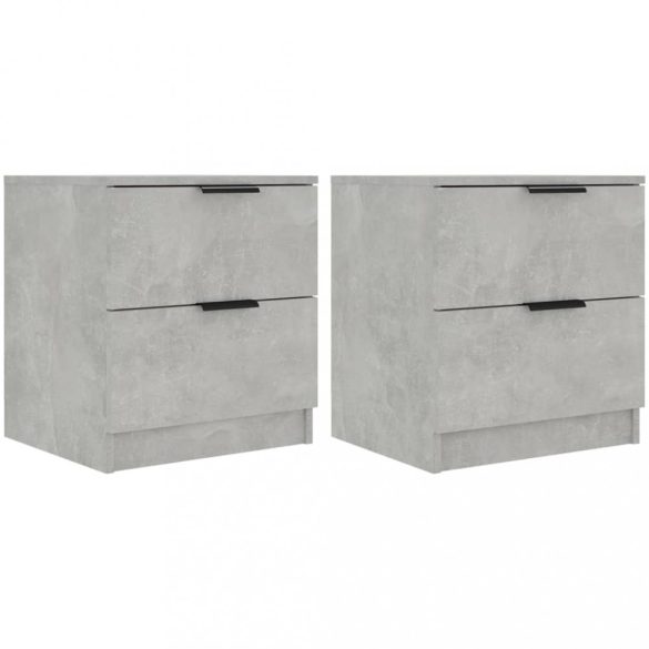 2 db betonszürke szerelt fa éjjeliszekrény