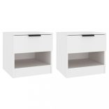 2 db fehér szerelt fa éjjeliszekrény