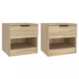 2 db sonoma-tölgyszínű szerelt fa éjjeliszekrény