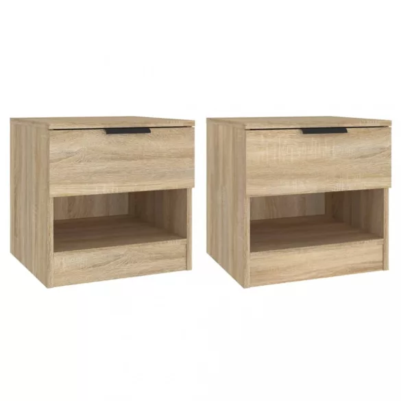 2 db sonoma-tölgyszínű szerelt fa éjjeliszekrény