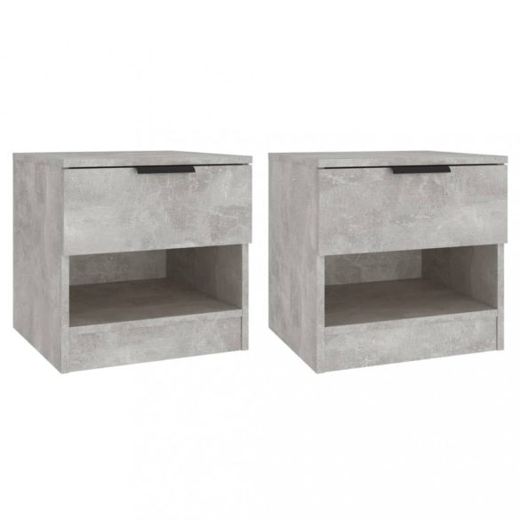 2 db betonszürke szerelt fa éjjeliszekrény