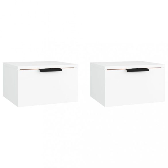 2 db fehér falra szerelhető éjjeliszekrény 34 x 30 x 20 cm