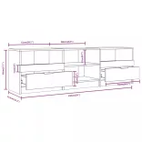 betonszürke szerelt fa TV-szekrény 69,5x30x50 cm