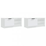 2 db fehér szerelt fa TV-szekrény 80 x 35 x 36,5 cm