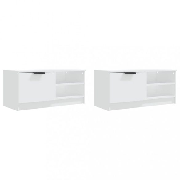 2 db fehér szerelt fa TV-szekrény 80 x 35 x 36,5 cm