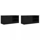 2 db fekete szerelt fa TV-szekrény 80 x 35 x 36,5 cm
