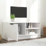 fehér magasfényű szerelt fa TV-szekrény 80x35x36,5 cm