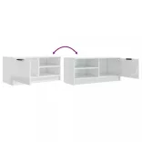 fehér magasfényű szerelt fa TV-szekrény 80x35x36,5 cm