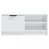 2 db magasfényű fehér szerelt fa TV-szekrény 80x35x36,5 cm