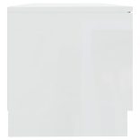 2 db magasfényű fehér szerelt fa TV-szekrény 80x35x36,5 cm