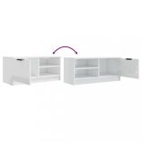 2 db magasfényű fehér szerelt fa TV-szekrény 80x35x36,5 cm