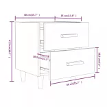 2 db sonoma-tölgy színű éjjeliszekrény 40 x 35 x 47,5 cm