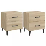 2 db sonoma-tölgy színű éjjeliszekrény 40 x 35 x 47,5 cm