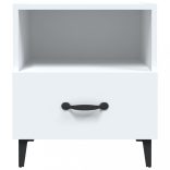 2 db fehér szerelt fa éjjeliszekrény