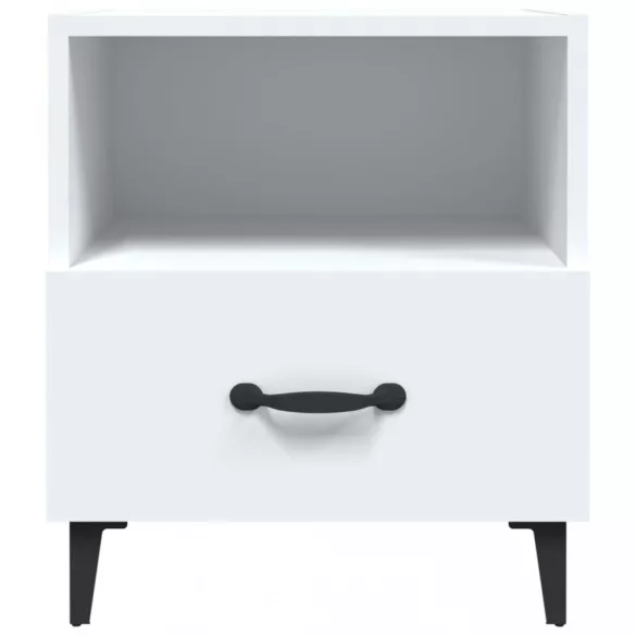 2 db fehér szerelt fa éjjeliszekrény