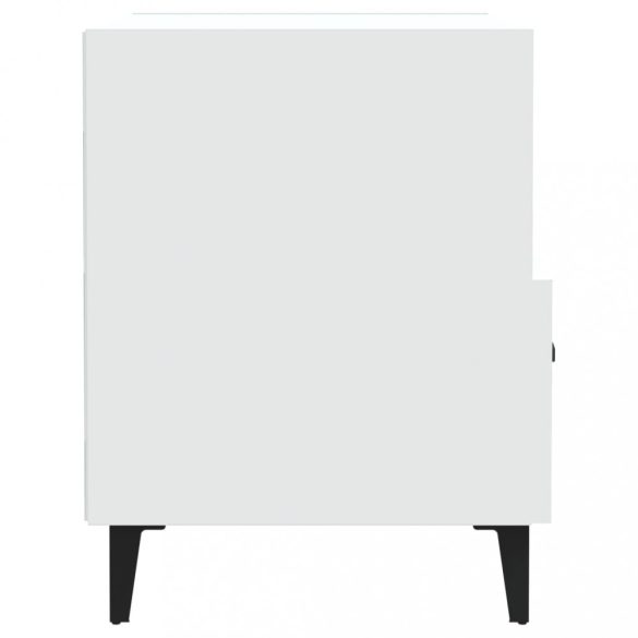 2 db fehér szerelt fa éjjeliszekrény