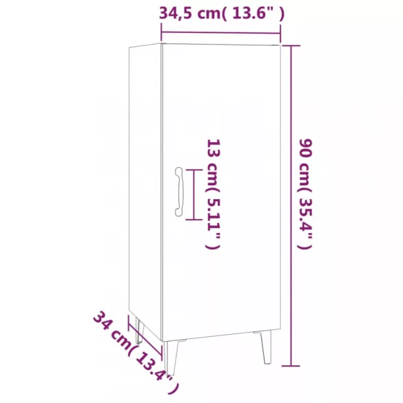 betonszürke szerelt fa tálalószekrény 34,5 x 34 x 90 cm