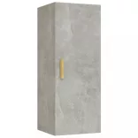 betonszürke szerelt fa faliszekrény 34,5 x 34 x 90 cm