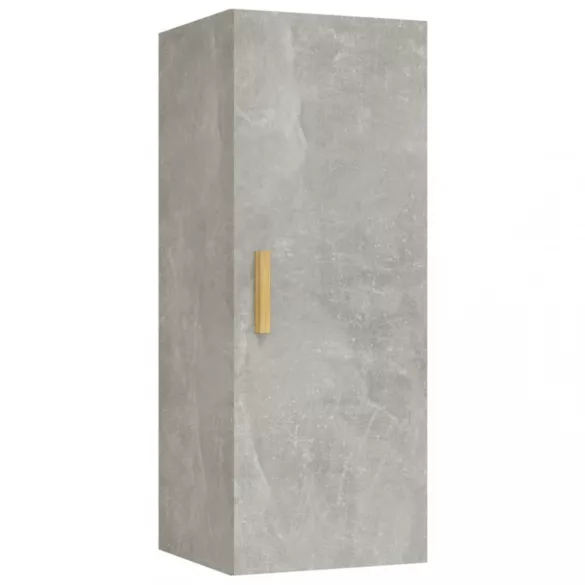betonszürke szerelt fa faliszekrény 34,5 x 34 x 90 cm