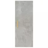 betonszürke szerelt fa faliszekrény 34,5 x 34 x 90 cm