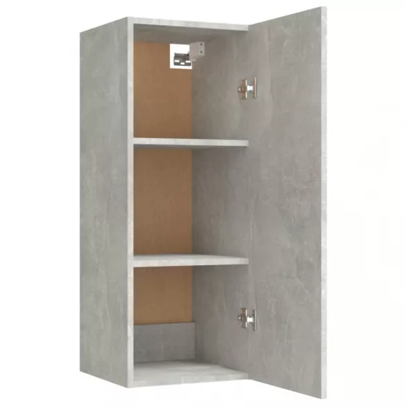 betonszürke szerelt fa faliszekrény 34,5 x 34 x 90 cm