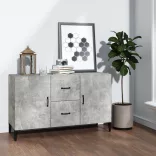betonszürke szerelt fa tálalószekrény 100 x 36 x 60 cm