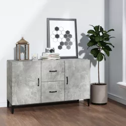 betonszürke szerelt fa tálalószekrény 100 x 36 x 60 cm