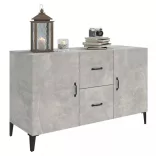 betonszürke szerelt fa tálalószekrény 100 x 36 x 60 cm