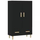 fekete szerelt fa magasszekrény 70 x 31 x 115 cm