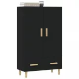 fekete szerelt fa magasszekrény 70 x 31 x 115 cm