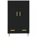 fekete szerelt fa magasszekrény 70 x 31 x 115 cm