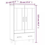 fekete szerelt fa magasszekrény 70 x 31 x 115 cm