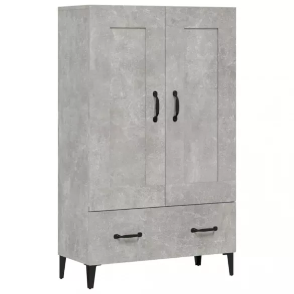 betonszürke szerelt fa magasszekrény 70 x 31 x 115 cm