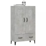 betonszürke szerelt fa magasszekrény 70 x 31 x 115 cm
