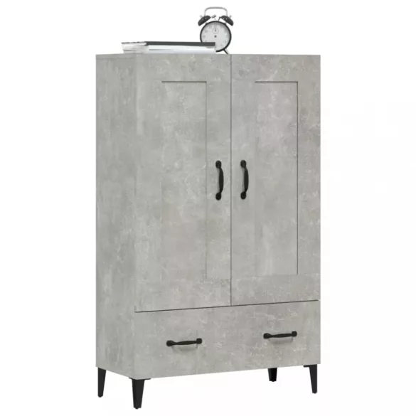 betonszürke szerelt fa magasszekrény 70 x 31 x 115 cm