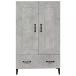 betonszürke szerelt fa magasszekrény 70 x 31 x 115 cm