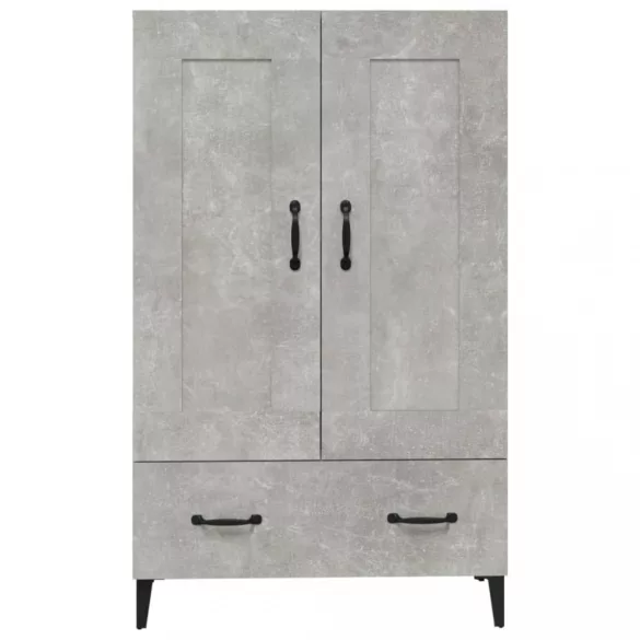 betonszürke szerelt fa magasszekrény 70 x 31 x 115 cm