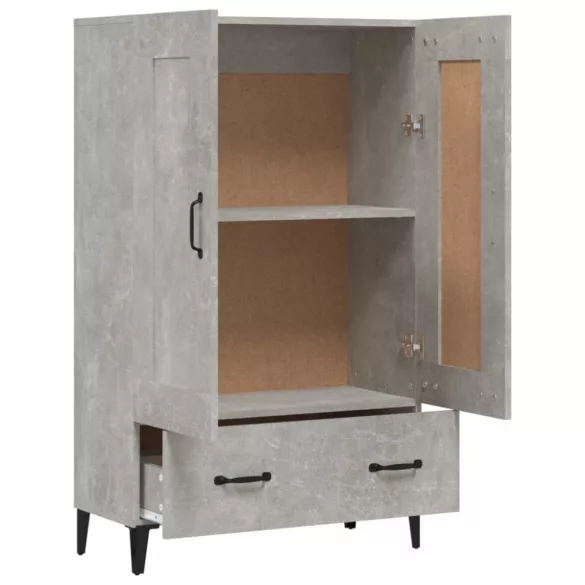 betonszürke szerelt fa magasszekrény 70 x 31 x 115 cm