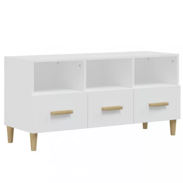 fehér szerelt fa TV-szekrény 102 x 36 x 50 cm