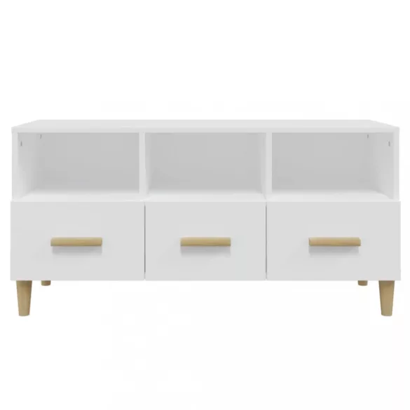 fehér szerelt fa TV-szekrény 102 x 36 x 50 cm