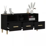 fekete szerelt fa TV-szekrény 102 x 36 x 50 cm