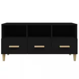 fekete szerelt fa TV-szekrény 102 x 36 x 50 cm