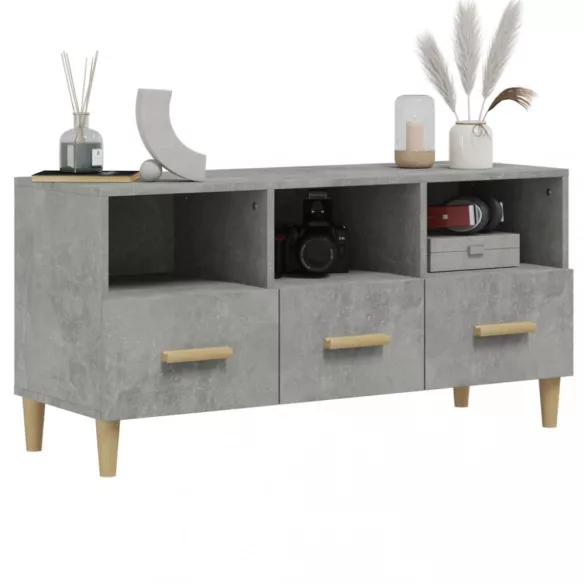 betonszürke szerelt fa TV-szekrény 102 x 36 x 50 cm