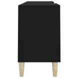 fekete szerelt fa TV-szekrény 150 x 30 x 50 cm