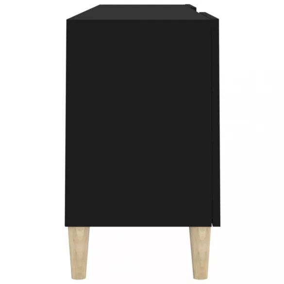 fekete szerelt fa TV-szekrény 150 x 30 x 50 cm